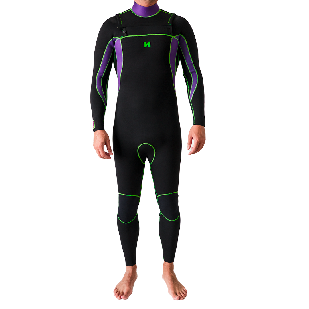 Narval x Shane Borland Sur Wetsuit 3.2mm Black/Purple/Neon Green